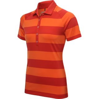 NIKE Womens Bold Stripe Short Sleeve Golf Polo   Size: Xl, Hyper Red