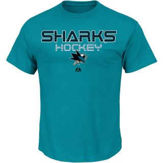 MAJESTIC ATHLETIC Mens San Jose Sharks 5 Hole Hockey T Shirt   Size: Xl, Blue