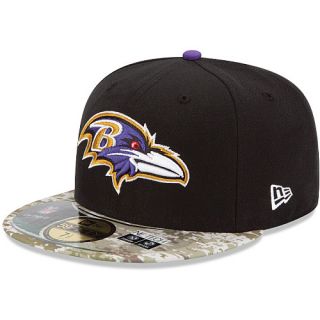 NEW ERA Mens Baltimore Ravens Salute To Service Camo 59FIFTY Fitted Cap   Size