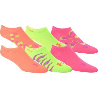 UNDER ARMOUR Girls Mix & Match Training No Show Socks   3 Pack   Size Small,