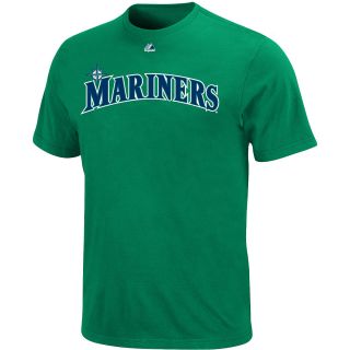 Majestic Mens Seattle Mariners Offical Wordmark Kelly Green Tee   Size: Large,