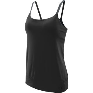 UNDER ARMOUR Womens Essential Banded Tank   Size: XS/Extra Small, Black/pewter