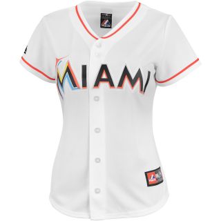 Majestic Athletic Miami Marlins Blank Womens Replica Home Jersey   Size