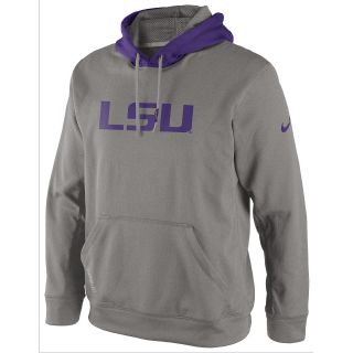 NIKE Mens LSU Tigers KO Pullover Hooded Sweatshirt   Size: Large, Dk.grey