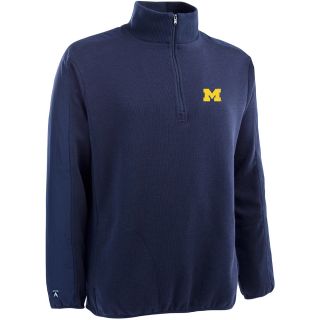 Antigua Mens Michigan Wolverines Executive Half Zip Rib Pullover Sweater  