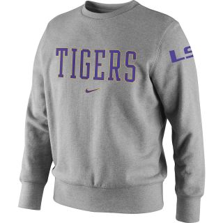 NIKE Mens LSU Tigers University Crew Sweatshirt   Size: Xl, Dk.grey Heather