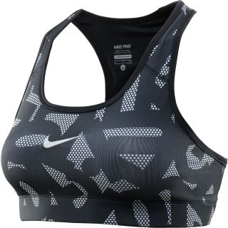 NIKE Womens Pro Printed Sports Bra   Size XS/Extra Small, Black/white/white