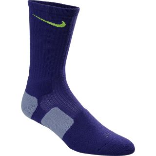 NIKE Womens Dri FIT Elite Basketball Crew Socks   Size: Medium, Purple/volt