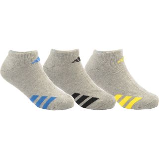 adidas Youth Cushioned Athletic No Show Socks   3 Pack   Size Small, Grey/blue