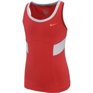 NIKE Girls Power Tennis Tank Top   Size: Medium, Fusion Red/white