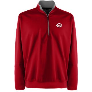Antigua Mens Cincinnati Reds Leader Heavy Jersey 1/4 Zip Pullover   Size: