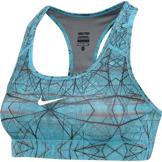 NIKE Womens Pro Printed Sports Bra   Size: Xl, Gamma Blue/grey
