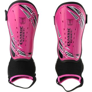 CLASSIC SPORT Girls Soccer Shin Guards   Size Small, Pink/grey