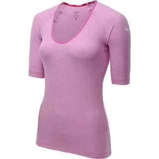 NIKE Womens Pro Core Fitted Studio 1/2 Sleeve T Shirt   Size Medium, Arctic