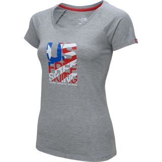 THE NORTH FACE Womens USA Freeski Short Sleeve T Shirt   Size: Medium, Heather