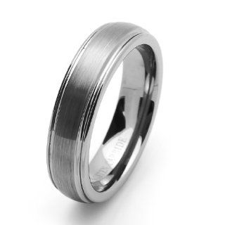 6MM Comfort Fit Tungsten Carbide Wedding Band Brushed Dome For Men & Women (5 to 15) Size 11 Cobalt Free: Jewelry