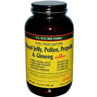 YS Royal Jelly, Pollen, Propolis & Ginseng in Honey (19.5 Fl. Oz Liquid) : Royal Jelly Organic : Grocery & Gourmet Food