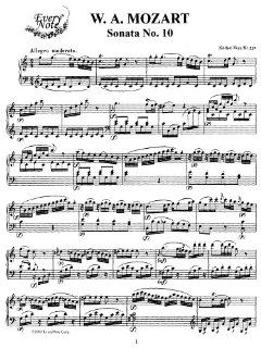 Mozart Piano Sonata No. 10 in C Major, K.330: Instantly download and print sheet music: Mozart: Books