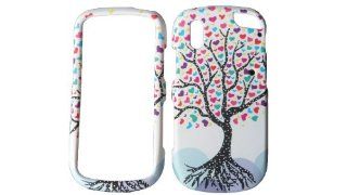 PANTECH HOTSHOT 8992 VERIZON MULTI COLOR HEARTS LOVE TREE ON WHITE RUBBERIZED HARD COVER CASE SNAP ON: Cell Phones & Accessories