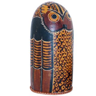 Handmade Mother Owl Shaker and Drum (Peru) Global Crafts Musical Instruments