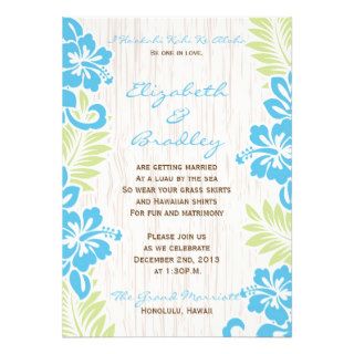 Tropical Hawaiian Wedding Invitation Turquoise