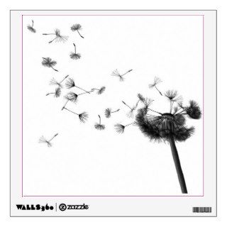 dandelion clock seeds silhouette wall decal