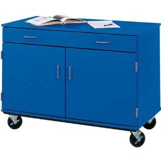 Mobile Storage Cabinet with Doors & Drawer   48"W x 24"D x 36"H : Office Products