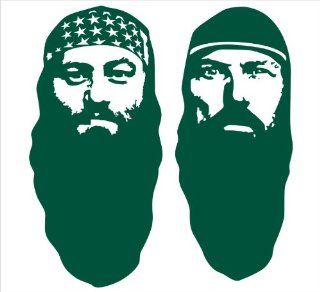 Duck Brothers Duck Dynasty Facial Silhouettes Duck Commanders Decal Sticker Laptop, Notebook, Window, Car, Bumper, EtcStickers 5.6"x6"in. in GREEN Exterior Window Sticker with Free Shipping: Everything Else