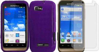 For Motorola Defy XT556 TPU Cover Case Dark Purple+LCD Screen Protector: Cell Phones & Accessories
