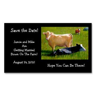 COWS: WEDDING:FARM: SAVE DATE CARD BUSINESS CARD