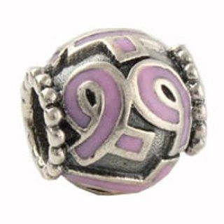 Soufeel Light Purple Breast Cancer Awareness Ribbon Oval Sterling Silver Charms Fit Pandora Bracelets: Jewelry