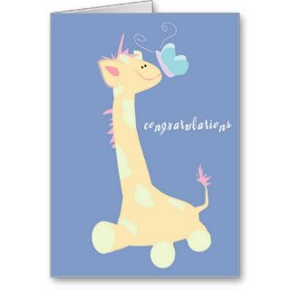 Congratulations (Baby Giraffe / Butterfly) Card