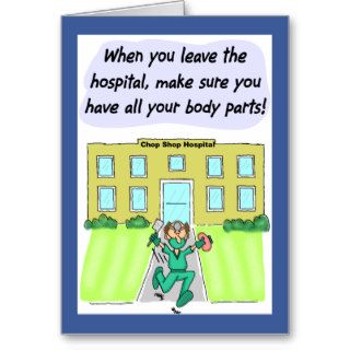 Funny Get Well Card  Missing Body Parts