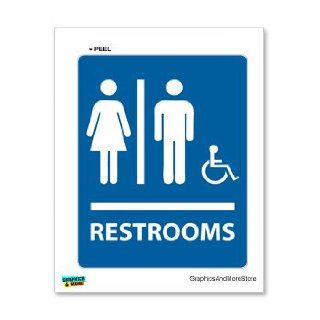 Restrooms   Unisex   Mens and Womens   Handicapped   Window Wall Sticker: Automotive