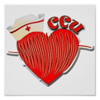 CCU NURSE HEART CARDIOGRAM POSTER