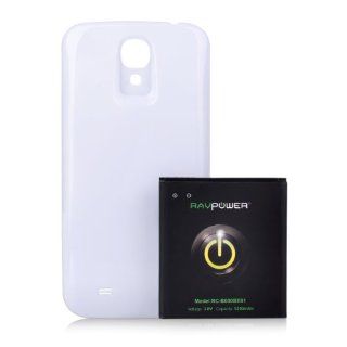 RAVPower 5200mAh Samsung Galaxy S4 Replacement Extended Battery [NFC / Google Wallet Capable] for, GT I9505, SCH I545 (Verizon), SGH I337 (AT&T), SGH M919 (T Mobile), SPH L720 (Sprint), with White Cover: Cell Phones & Accessories