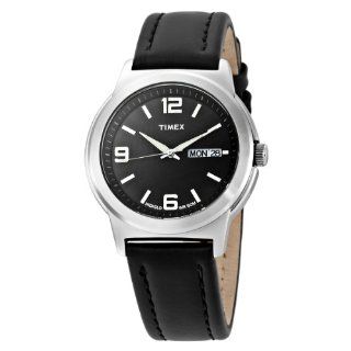 Timex Men's T2E561 Elevated Classics Dress Black Leather Strap Watch: Timex: Watches