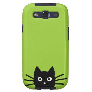 Black Cat on Green (Color is Customizable) Galaxy SIII Cases