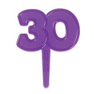 Happy Birthday {30} Cupcake Topper Picks   Set of 12 : Decorative Cake Toppers : Everything Else