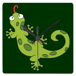 cute cartoon lizard clocks