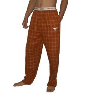 NCAA Texas Longhorns Mens Plaid Cotton Sleepwear / Pajama Pants XL Brown: Clothing