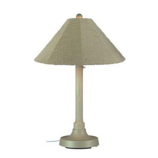 Patio Living Concepts San Juan 34 in. Outdoor Bisque Table Lamp with Basil Linen Shade 31115