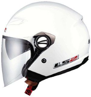 LS2 Helmets OF569 Open Face Motorcycle Helmet (Solid Pearl White, Small): Automotive