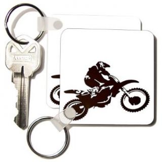 Motocross  bike, off road, motorcross, motorcycle, motorx, radical, silhouette, tricks   Set Of 2 Key Chains: Novelty Keychains: Clothing