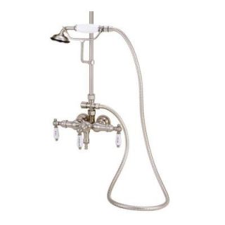 Elizabethan Classics TW23 3 3/8 in. 3 Handle Claw Foot Wall Mount Tub Faucet with Hand Shower in Chrome ECTW23 CP
