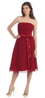 Strapless Chiffon Junior Prom Dress #2726 at  Womens Clothing store