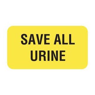 Save All Urine 1 5/8" x 7/8" Fl Yellow Label (Roll of 560) : File Folder Labels : Office Products