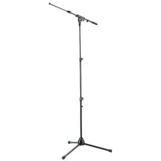 K&M 25200 577 01 Three Piece Telescoping Shaft Tripod Microphone Stand with Boom Arm   Chrome: Musical Instruments