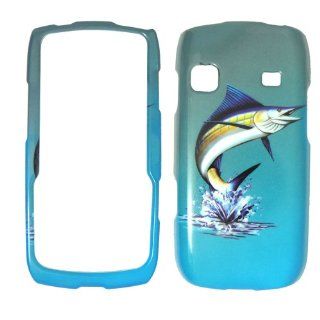 Samsung Replenish M580   Marlin Fish on Two Tone Blue and White Realtree camo Shinny Gloss Finish Hard Plastic Cover, Case, Easy Snap On, Faceplate.: Cell Phones & Accessories