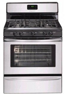 Frigidaire FGF348KC 30'' Freestanding Gas Range with 4.2 cu. ft. Manual Clean Oven, 5 Sealed Burners, 16K BTU Power Plus Burner, Extra Large Visualite Window and UltraSoft Full Width Grates: Stainless Steel: Appliances